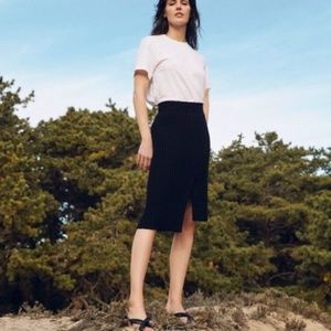 New ATM 100% Merino Wool Ribbed Slit Skirt